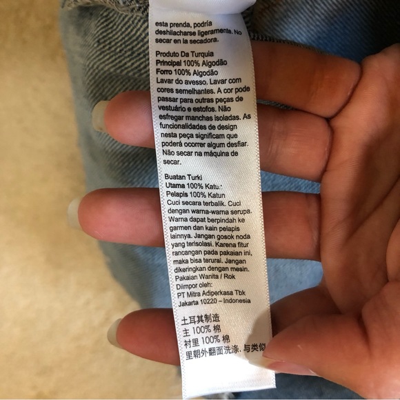 Topshop denim cutoff frayed mini skirt high waist - Picture 8 of 8